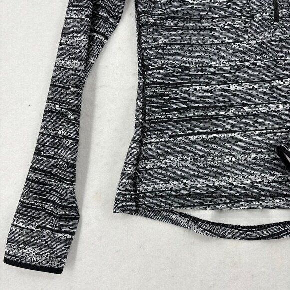 Nike Pro Half Zip Sweatshirt Size M Black Print Dri-Fit Pullover Thumbholes - Picture 4 of 11